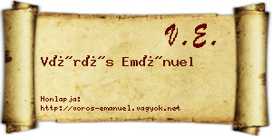 Vörös Emánuel névjegykártya