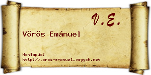 Vörös Emánuel névjegykártya