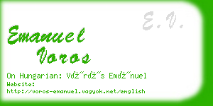 emanuel voros business card